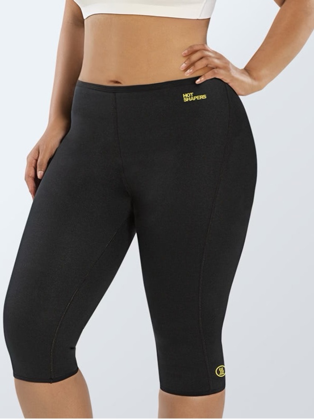 Hot Shapers Neotex Neoprene Sweat Capri Pants Size Large Black NWT!